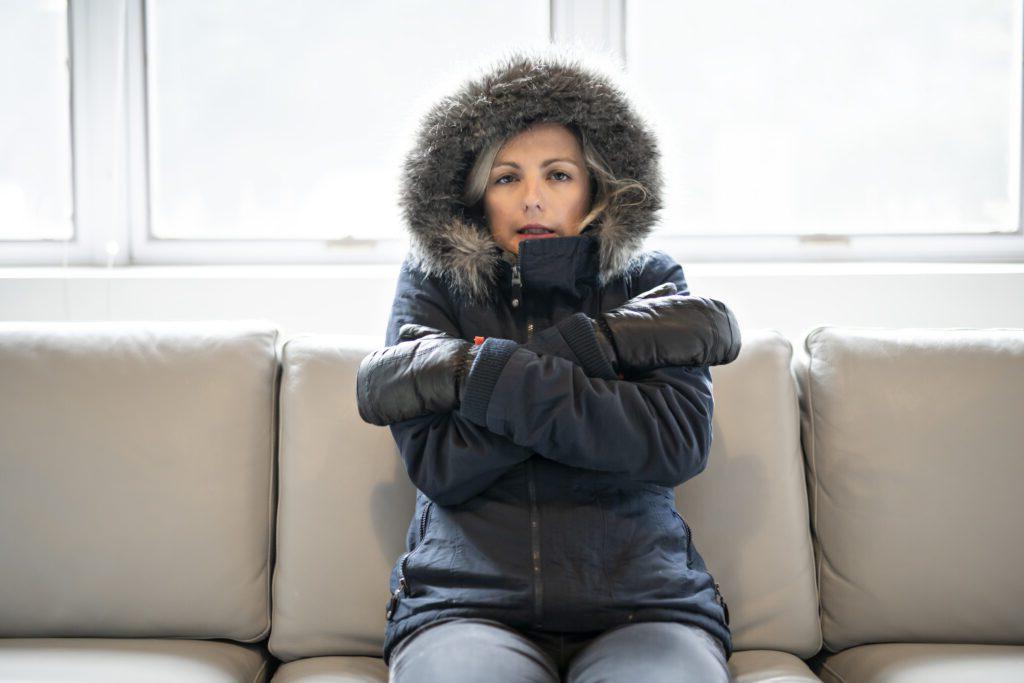 woman wearing winter coat inside fairfax station va home